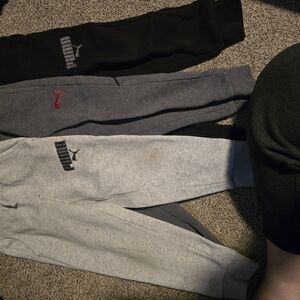 Puma Kids Jogger Pants - Black, Gray, and Light Gray